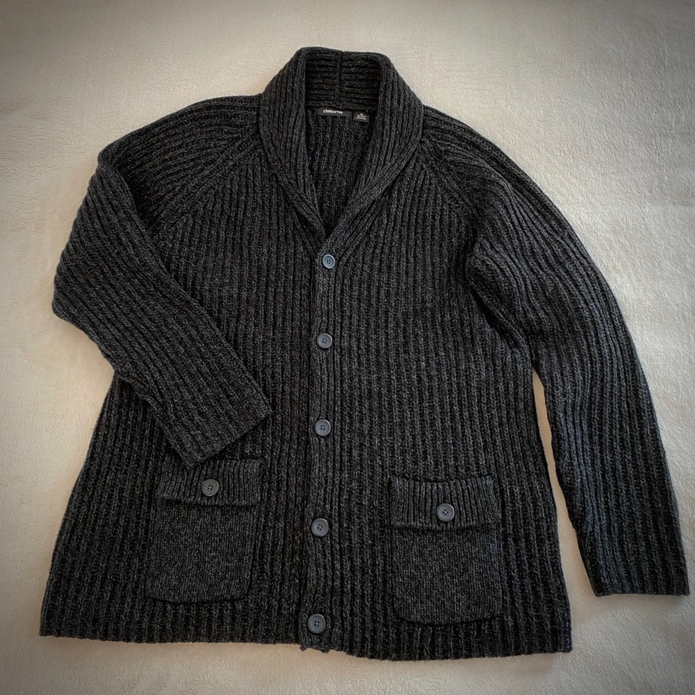 Men’s thick and warm shawl collar sweater